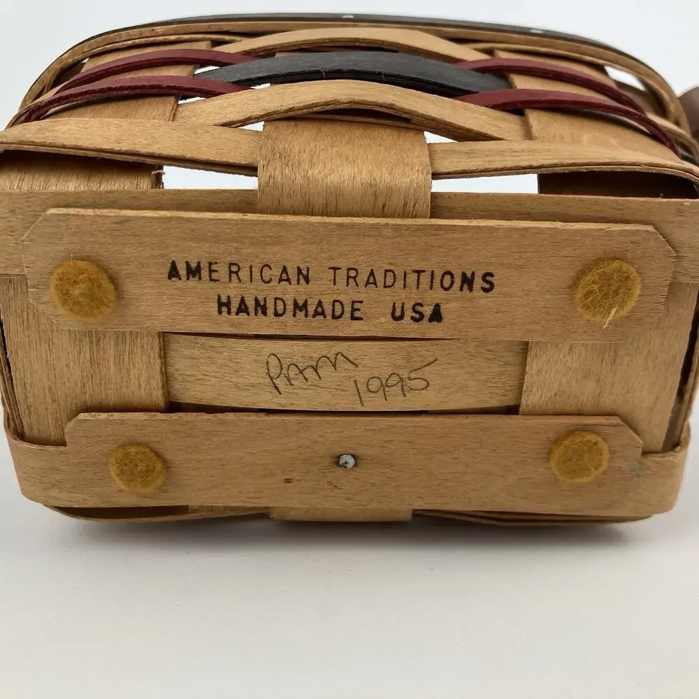 American Traditions Handwoven Small Basket Set 1995 | Signed 6